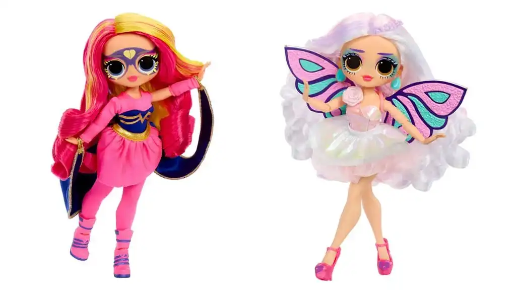 Imagem com duas bonecas da linha LOL Surprise.