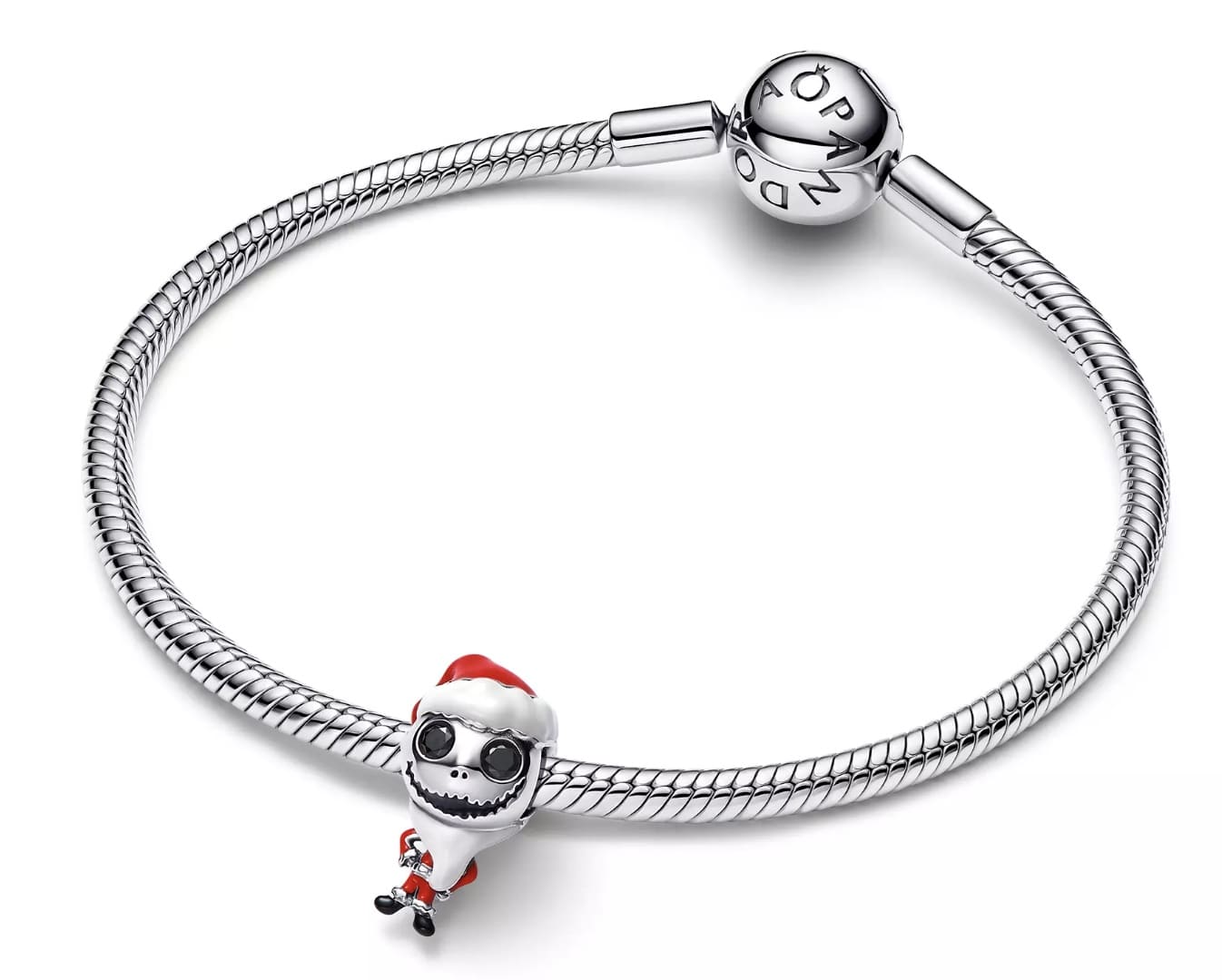 Pulseira Pandora com charm de Jack Skellington Papai Noel.